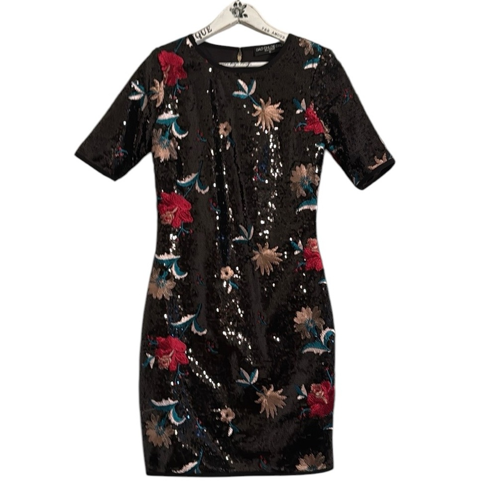Dao Chloe Dao Embroidered And Sequin Encrusted Shirt Dress Size S
